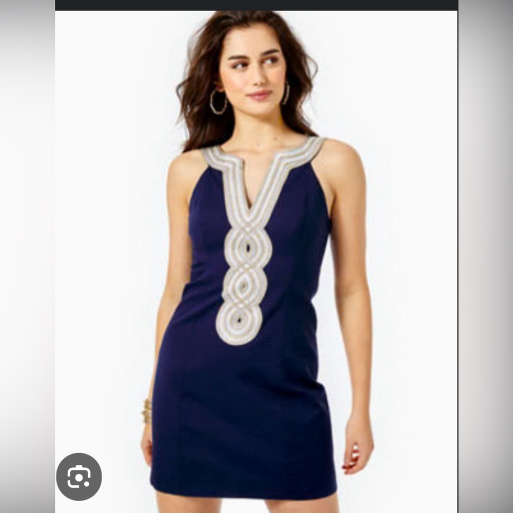 Lilly Pulitzer Valli Shift Dress in navy blue